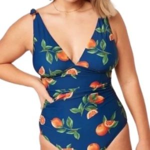 NWT Old Navy Orange Tie Shoulder Swimsuit XXL